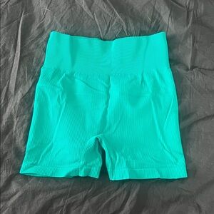 Green High-Rise Bike Shorts
